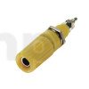 Yellow 44 mm socket for 4 mm plug babana, or cable up to 7.7 mm, for panel mounting max 7 mm