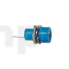 Blue 26 mm socket for 4 mm plug babana, for panel mounting max 5 mm