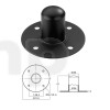 Short stand insert for standard diameters (Ø 35 mm), black, steel, Monacor EBH-61