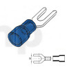 Set of 10 fork terminals, 3.7 mm set of 10 pieces, blue insulation, for conductors 1.5 to 2.5 mm²