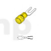 Set of 10 fork terminals, 6.35 mm set of 10 pieces, yellow insulation, for conductors 4.0 to 6.0 mm²