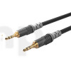 1.5m patch cable, with 3.5 mm stereo mini-Jack plugs, Sommercable HBA-3S, black, with Hicon gold plated contact connectors