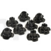 Set of 8 M6 knock-in nuts, black, length 10.5 mm