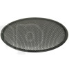TLHP grille for 15-inch speaker, external diameter 387 mm, thick steel, black finish, round holes 4 mm diameter, peripheral rubber flange