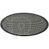 TLHP grille for 18-inch speaker, external diameter 466 mm, thick steel, black finish, square holes 8x8 mm, peripheral rubber flange