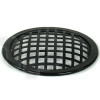TLHP grille for 5-inch speaker, external diameter 131 mm, thick steel, black finish, square holes 8x8 mm, peripheral rubber flange