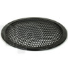 TLHP grille for 6-inch speaker, external diameter 155.5 mm, thick steel, black finish, round holes 4 mm diameter, peripheral rubber flange