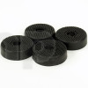 Set of 4 black rubber foot for speaker, diameter 37.5 mm, thickness 11.3 mm, with steel insert for mechanical support