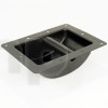 Professional recessed handle, black steel, 10 fixing points (to screw), front 220 x 163 mm, total depth 65.9 mm
