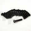 Set of 16 black steel screw, M4 diameter, 30 mm lenght, pan head