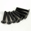 Set of 8 black zinc-plated steel screw, M5 diameter, 30 mm lenght, countersunk head