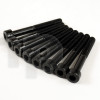 Set of 8 black steel screw, M5 diameter, 40 mm lenght, cylindrical head