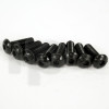 Set of 8 black steel screw, M6 diameter, 16 mm lenght, pan head