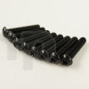 Set of 8 black zinc-plated steel screw, M6 diameter, 30 mm lenght, pan head