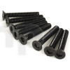 Set of 8 black zinc-plated steel screw, M6 diameter, 40 mm lenght, countersunk head