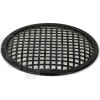 TLHP grille for 8-inch speaker, external diameter 206 mm, thick steel, black finish, square holes 8x8 mm, peripheral rubber flange
