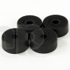 Set of 4 black rubber foot for speaker, diameter 37.5 mm, thickness 16 mm, with steel insert for mechanical support