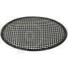 TLHP grille for 15-inch speaker, external diameter 387 mm, thick steel, black finish, square holes 8x8 mm, peripheral rubber flange