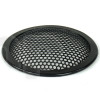 TLHP grille for 5-inch speaker, external diameter 131 mm, thick steel, black finish, round holes 4 mm diameter, peripheral rubber flange