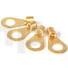 Set of four Mundorf ring cable lugs for crimping or soldering, M8, gold-plated copper-Beryllium, for wires from 4 to 6 mm²