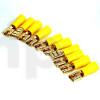 Set of 10 gold-plated 2.8 mm female Fast-on terminals, red insulation, for 0.5 to 1.5 mm² conductor