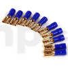 Set of 10 gold-plated 6.3 mm female Fast-on terminals, bleu insulation, for 1.5 to 2.5 mm² conductor