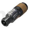 Neutrik NL2FXX-W-S, 2 pole female Speakon cable connector, copper contacts, brown bushing, for cable diameters 6 to 12 mm
