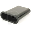 Bass-reflex vent tube oblong shape 75 x 28 mm, length 114 mm, black plastic