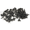 Set of 100 black steel screw, 4.2 mm diameter, 13 mm lenght, domed cylindrical head