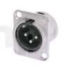 Neutrik NC3MD-LX, 3 pole male receptacle, solder cups, nickel housing, silver contacts