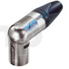 Neutrik NC3MRX, 3 pole right angle male XLR cable connector, nickel housing, silver contacts