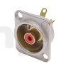 Neutrik NF2D-2, RCA female socket, red washers, nickel housing, gold plated contacts