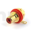 RCA 2-pole female chassis connector, REAN NYS367-2, red, black shell, gold plated contacts