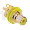 RCA 2-pole female chassis connector, REAN NYS367-4, jaune, black shell, gold plated contacts