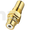 RCA female plug, seamless, white ring, gold plated