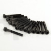 Set of 16 black steel screw, M4 diameter, 30 mm lenght, cylindrical head