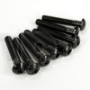 Set of 8 black steel screw, M5 diameter, 30 mm lenght, pan head