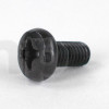 M6 screw, length 12 mm, raised head, cross recess, black zinc-plated steel