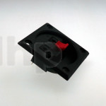 Recessed black speaker terminal, 2 pins, square front shape 57 x 57 mm