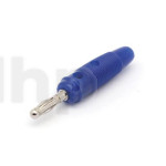 Blue PVC banana  plug, lenght 55 mm, max 1.5 mm²