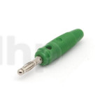 Green PVC banana  plug, lenght 55 mm, max 1.5 mm²