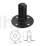 Stand insert for standard diameters (Ø 35 mm), black, steel, Monacor EBH-53