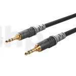 0.6m patch cable, with 3.5 mm stereo mini-Jack plugs, Sommercable HBA-3S, black, with Hicon gold plated contact connectors
