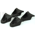 Set of 4 fixing bracket for grille, black plastic, dimensions 42 x 36.4 mm, height 15.6 mm