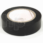 Roll of black flexible PVC adhesive, width 15 mm, length 10 m, resistance to abrasion, corrosion and humidity