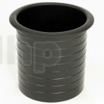 Black plastic recessed vent, internal diameter 100 mm, total length 114 mm, for bass-reflex acoustic load