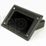 Economic recessed handle, black ABS plastic, front 134.5 x 86 mm, total depth 70.5 mm