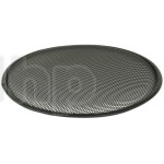 TLHP grille for 18-inch speaker, external diameter 466 mm, thick steel, black finish, round holes 4 mm diameter, peripheral rubber flange