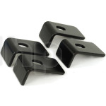 Set of 4 grille mounting bracket, thick steel, black finish, dimensions 40 x 25 mm, height 19 mm, from 8 to 15 inch grille / speaker