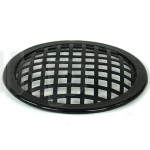 TLHP grille for 5-inch speaker, external diameter 131 mm, thick steel, black finish, square holes 8x8 mm, peripheral rubber flange